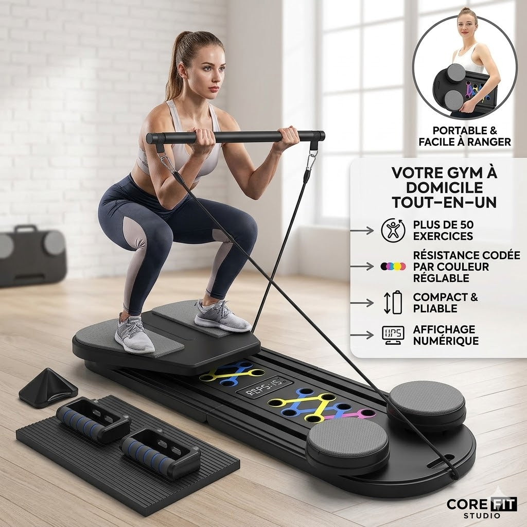 Planche Pilates Élite — Barre de Résistance Abdominale