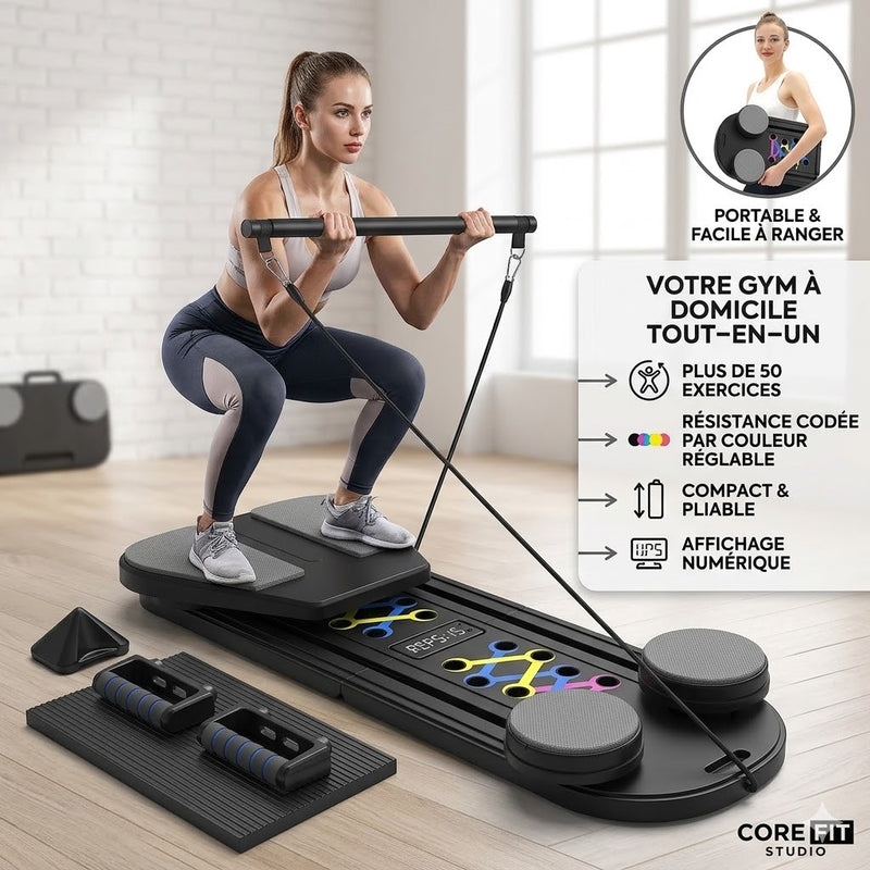 Planche Pilates Élite — Barre de Résistance Abdominale