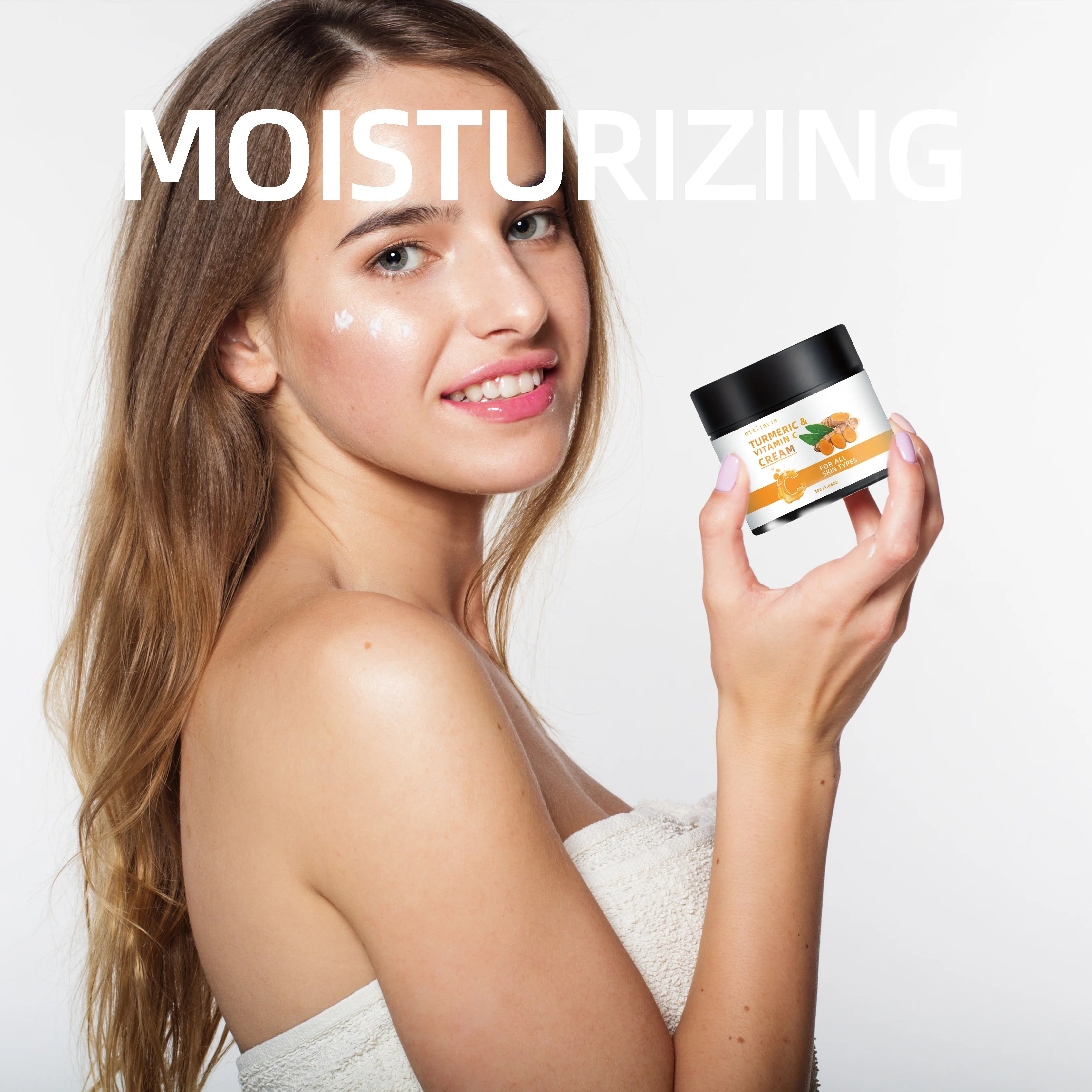 Crème Curcuma & Vitamine C — Éclat Visage & Cou
